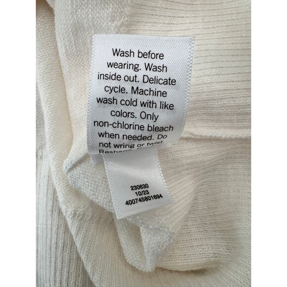 Nine West Cream Cropped Cardigan Sweater Small - Picture 5 of 6